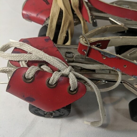 Mothercare Vintage Roller Skates Kids 8-4 Made in Britain Rollschuhe 25-37 Red - Picture 7 of 14